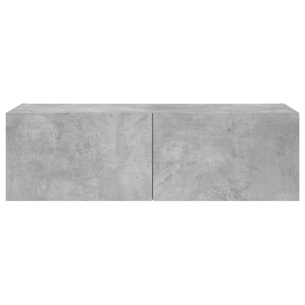 TV-Møbel Betonggrå Tv-benk med LED-lys 100x35x31 cm