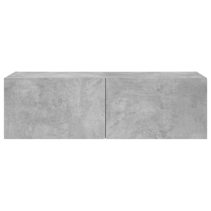 TV-Møbel Betonggrå Tv-benk med LED-lys 100x35x31 cm