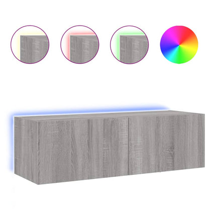 TV-Møbel Sonoma Grå Tv-benk med LED 100x35x31 cm