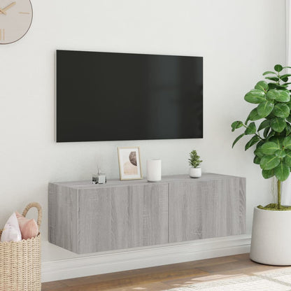 TV-Møbel Sonoma Grå Tv-benk med LED 100x35x31 cm