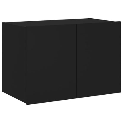 TV-benk Vegghengt med LED svart 60x35x41 cm