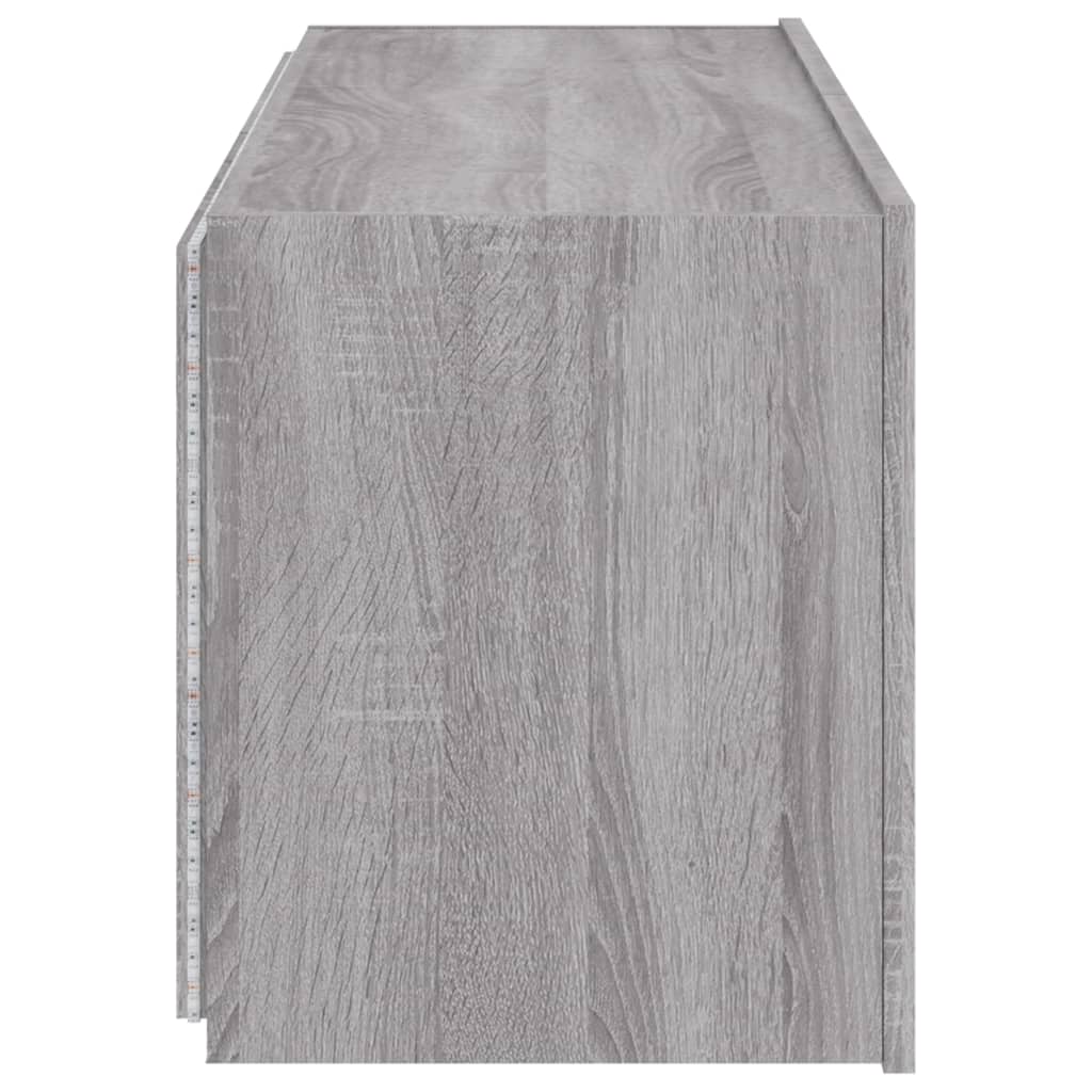 TV-Møbel Sonoma Grå Vegghengt TV-benk med LED 100x35x41 cm