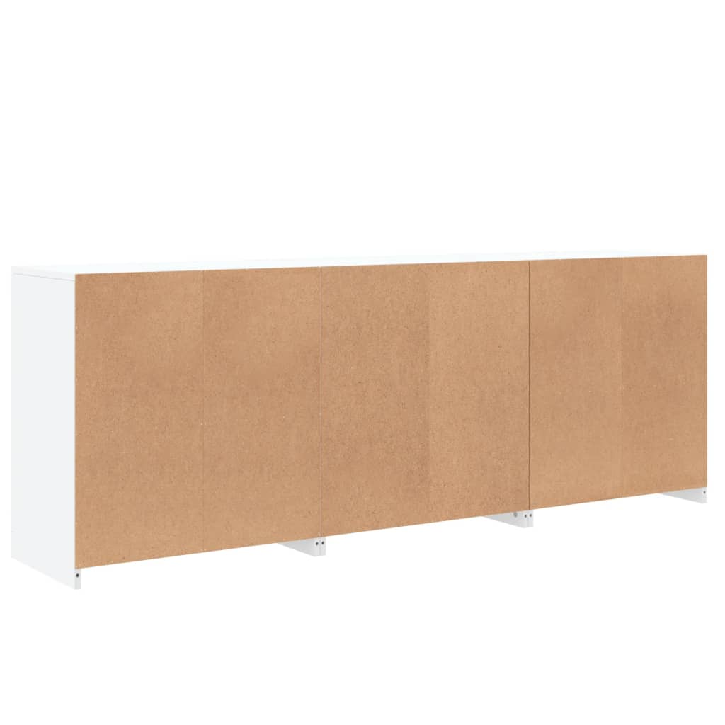 Skjenk Hvit med LED-lys 181,5x37x67 cm