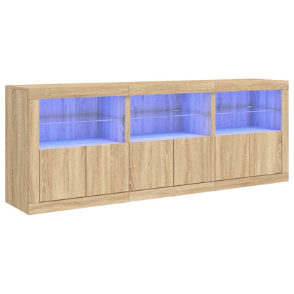 Skjenk Sonoma Eik med LED-lys 181,5x37x67 cm