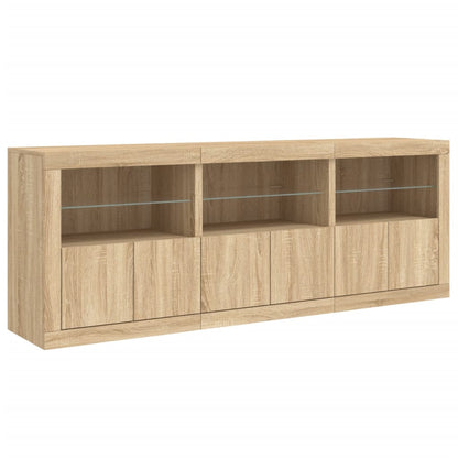 Skjenk Sonoma Eik med LED-lys 181,5x37x67 cm