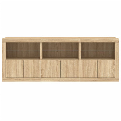 Skjenk Sonoma Eik med LED-lys 181,5x37x67 cm