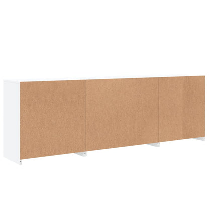 Skjenk Hvit med LED-lys 202x37x67 cm