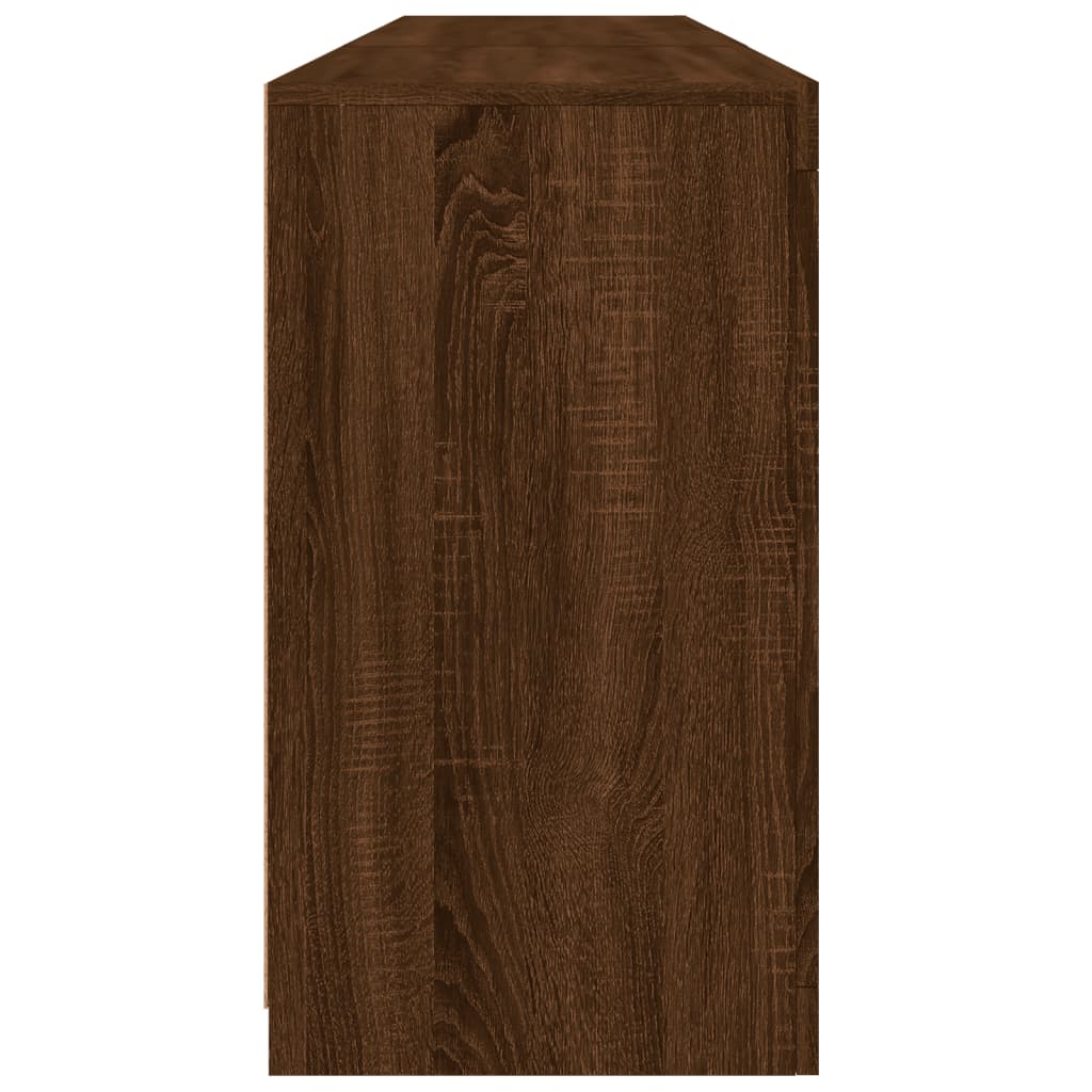 Skjenk Brun Eik med LED-lys 162x37x67 cm