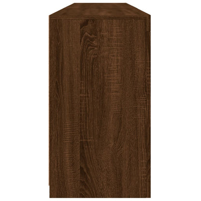 Skjenk Brun Eik med LED-lys 162x37x67 cm