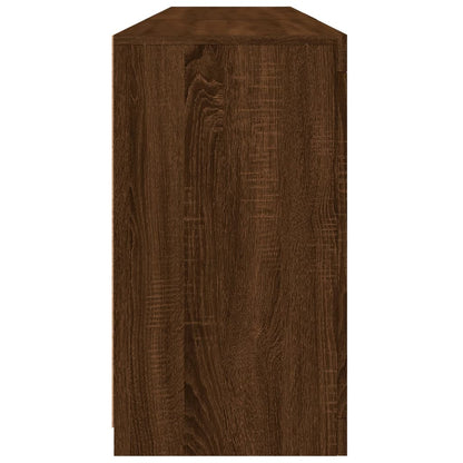 Skjenk Brun Eik med LED-lys 181,5x37x67 cm