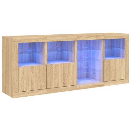 Skjenk Sonoma Eik med LED-lys 164x37x67 cm