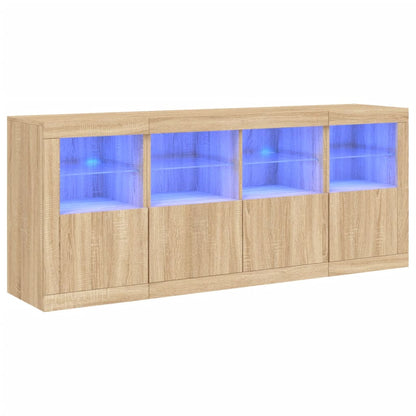 Skjenk Sonoma Eik med LED-lys 163x37x67 cm