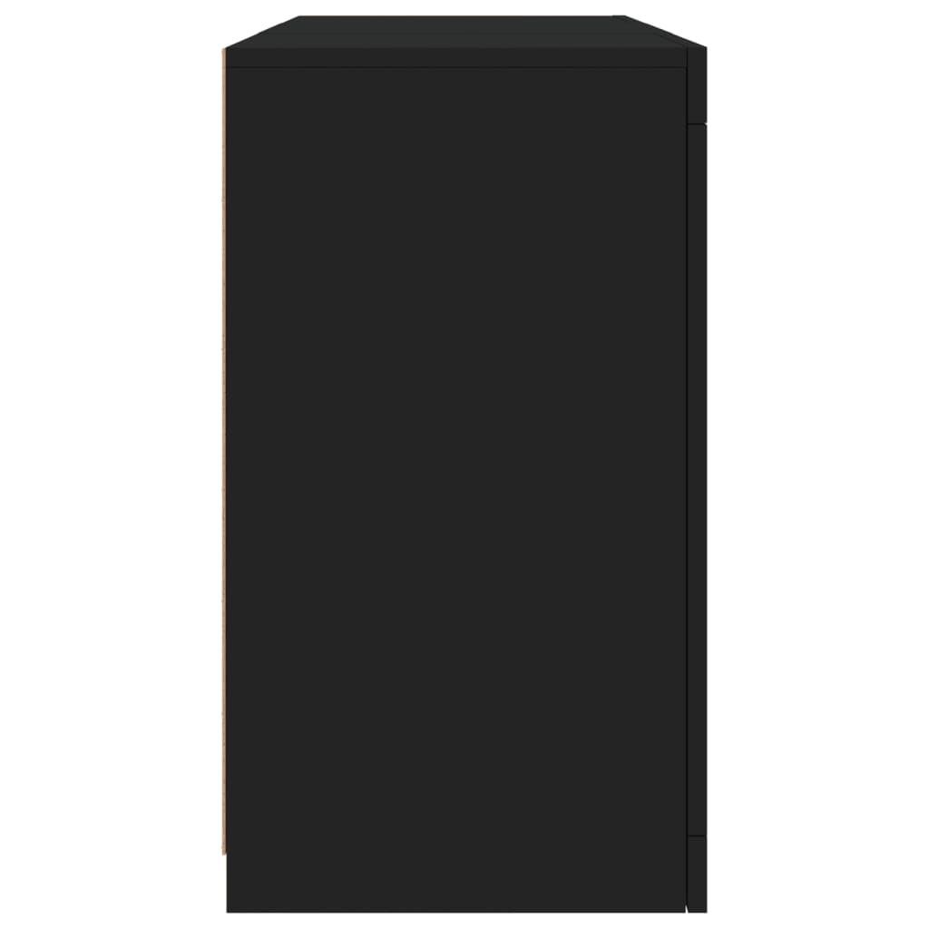 Skjenk Svart med LED-lys 123x37x67 cm