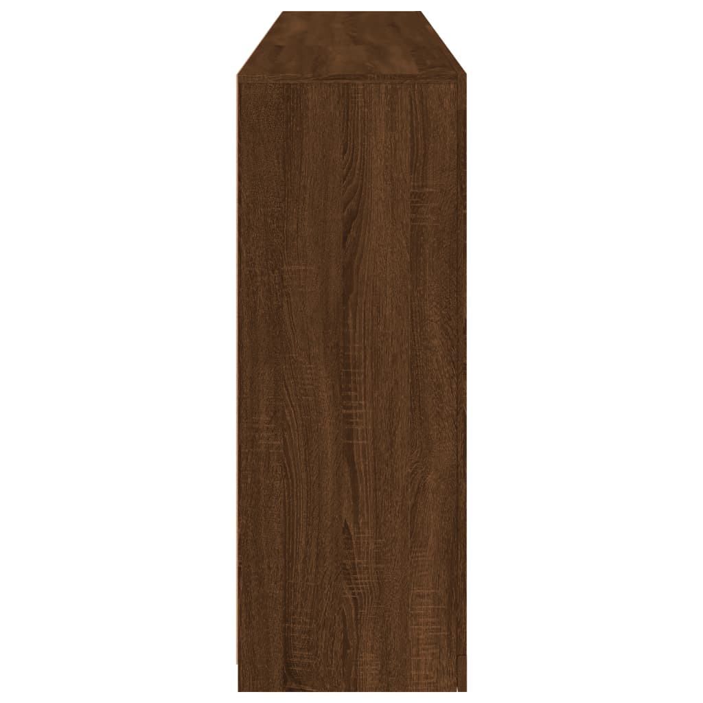 Skjenk Brun Eik med LED-lys 181,5x37x100 cm