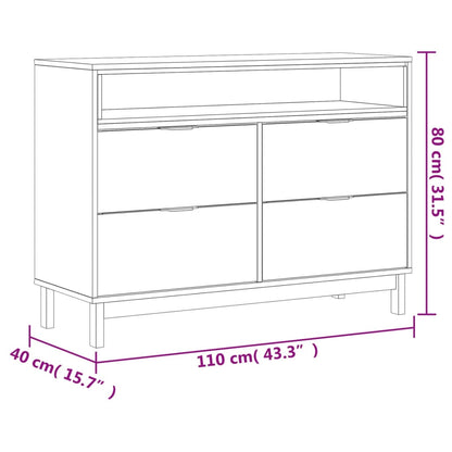 Kommode FLAM 110x40x80 cm heltre furu