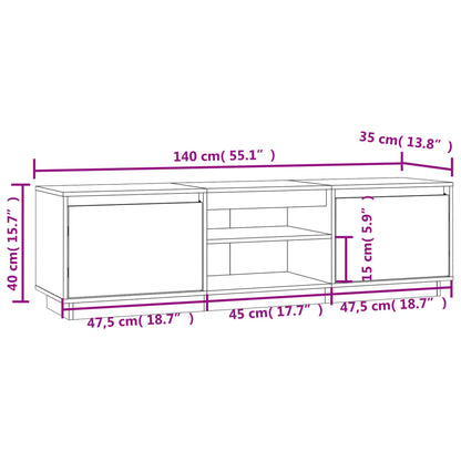 TV-benk svart 140x35x40 cm heltre furu