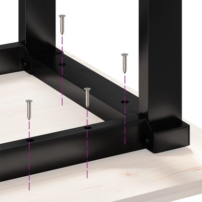 Bordben for spisebord O-ramme 120x60x73 cm støpejern