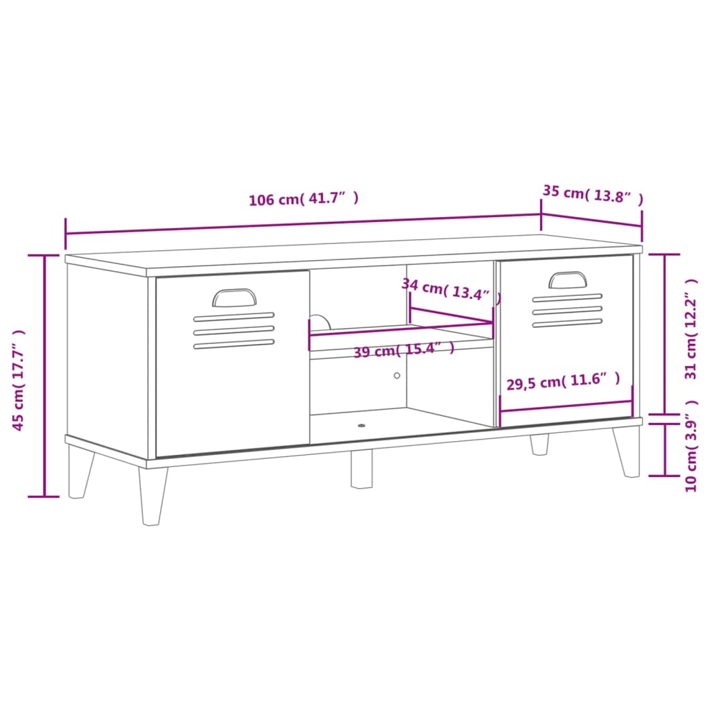 Skoskap Skobenk Skohylle VIKEN hvit 106x35x45 cm konstruert tre