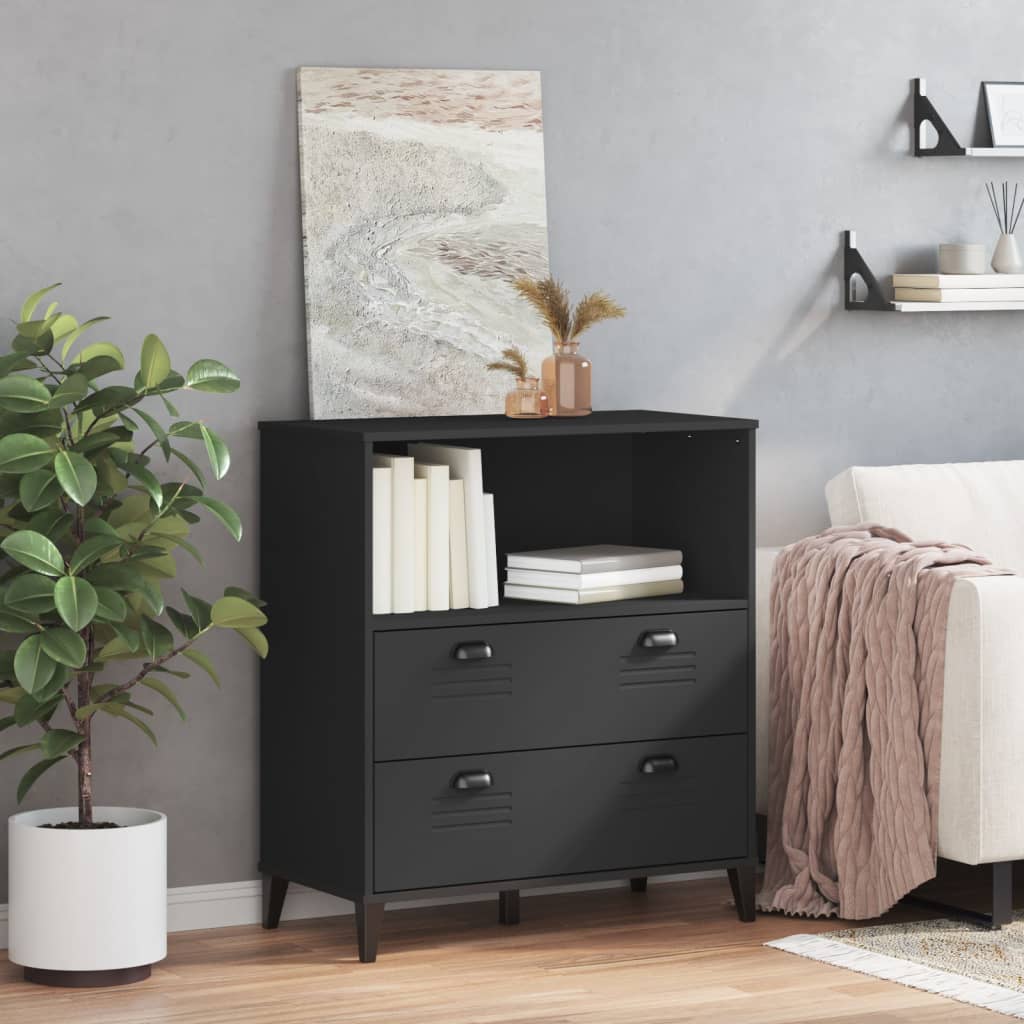 Bokhylle Svart VIKEN 80x40x90 cm