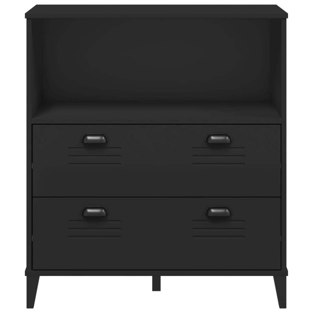 Bokhylle Svart VIKEN 80x40x90 cm