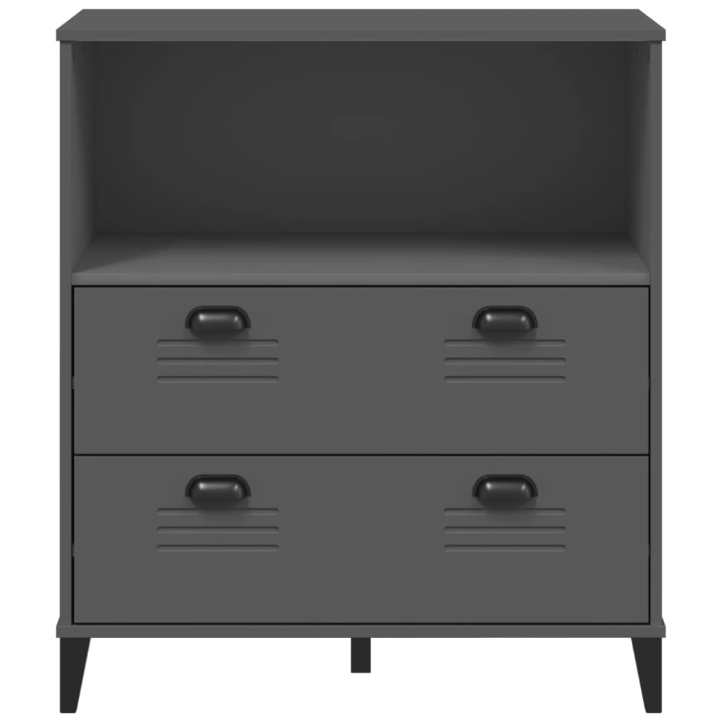 Bokhylle Grå VIKEN antrasitt 80x40x90 cm