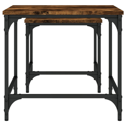 Salongbord Sofabord Røkt Eik Stablebare 2 stk