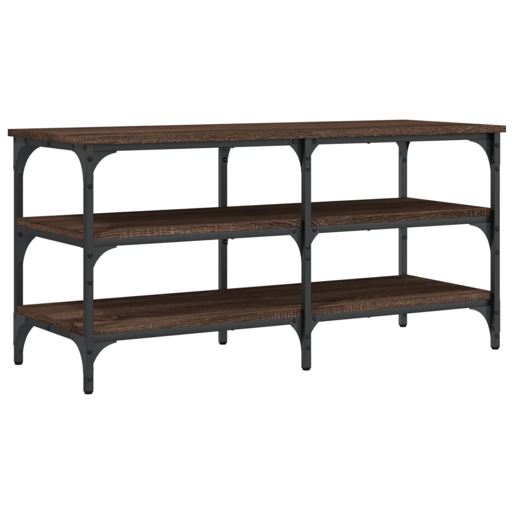 Skoskap Skohylle Skobenk Brun Eik 100x38,5x49 cm