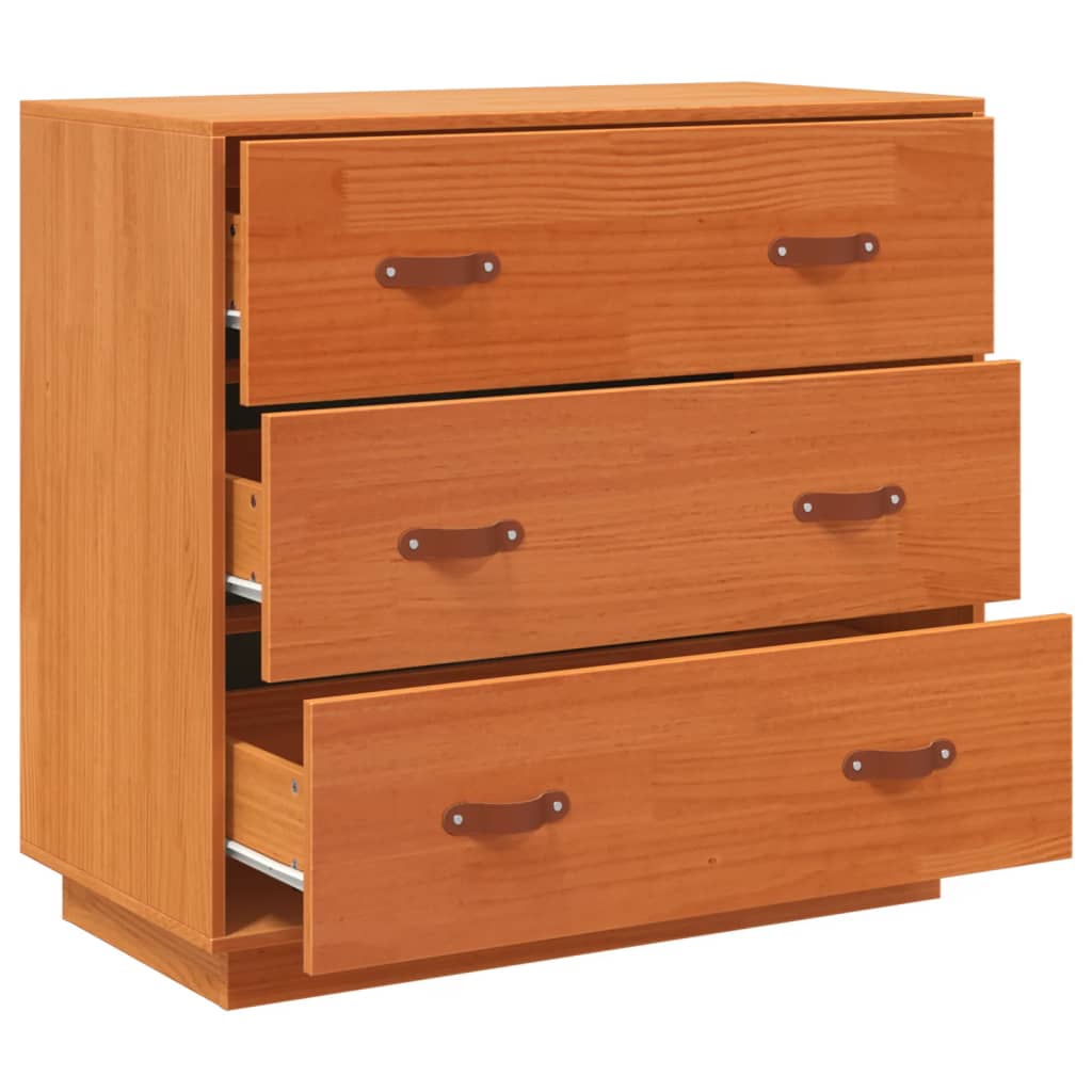 Skjenk Brun Eik voksbrun 80x40x75 cm heltre furu