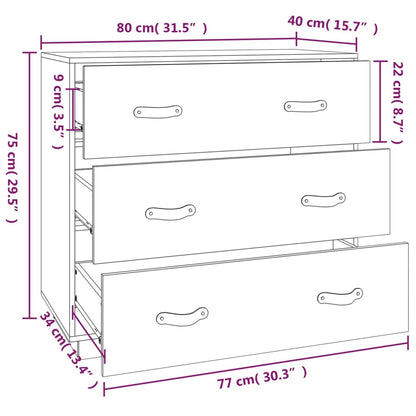 Skjenk Brun Eik voksbrun 80x40x75 cm heltre furu