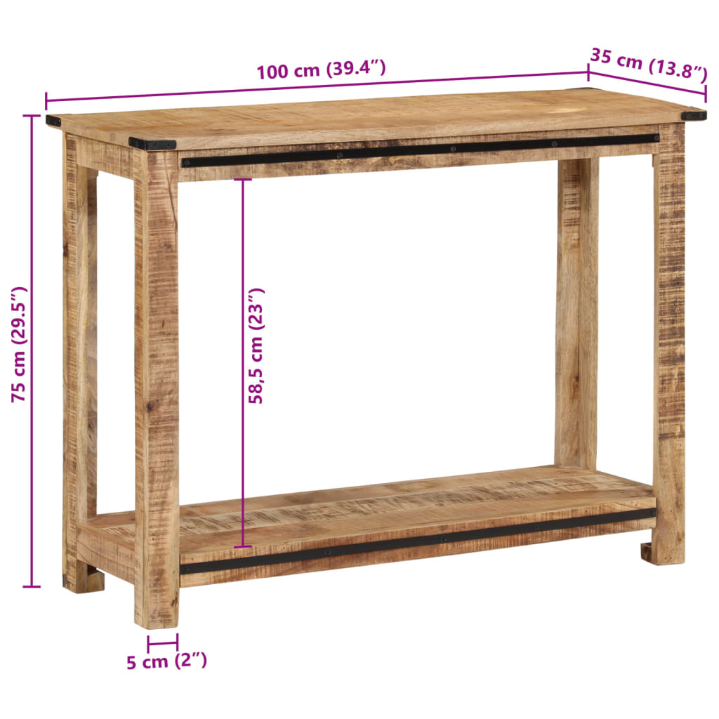 Avlastningsbord konsollbord 100x35x75 cm heltre mango