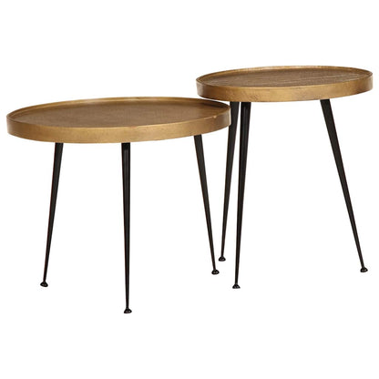 Salongbord Sofabord DIV. 2 stk gylden