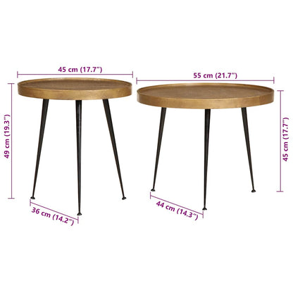 Salongbord Sofabord DIV. 2 stk gylden