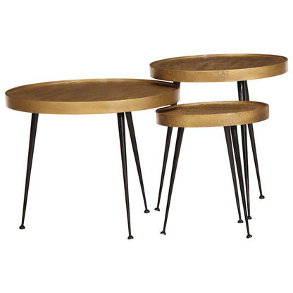 Salongbord Sofabord Tre 3 stk gylden