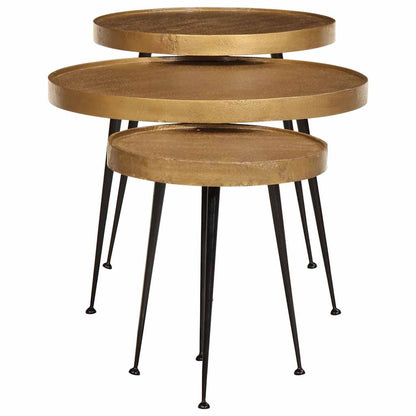 Salongbord Sofabord Tre 3 stk gylden