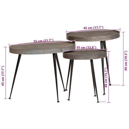 Salongbord Sofabord DIV. 3 stk sølv