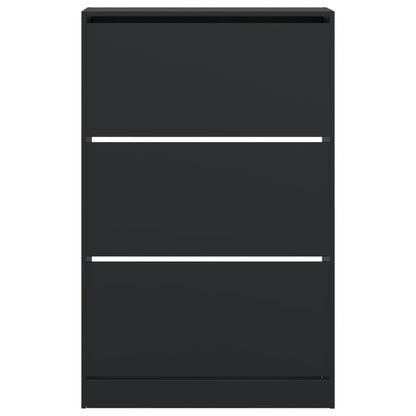 Skoskap Skohylle Skobenk Svart 80x21x125,5 cm