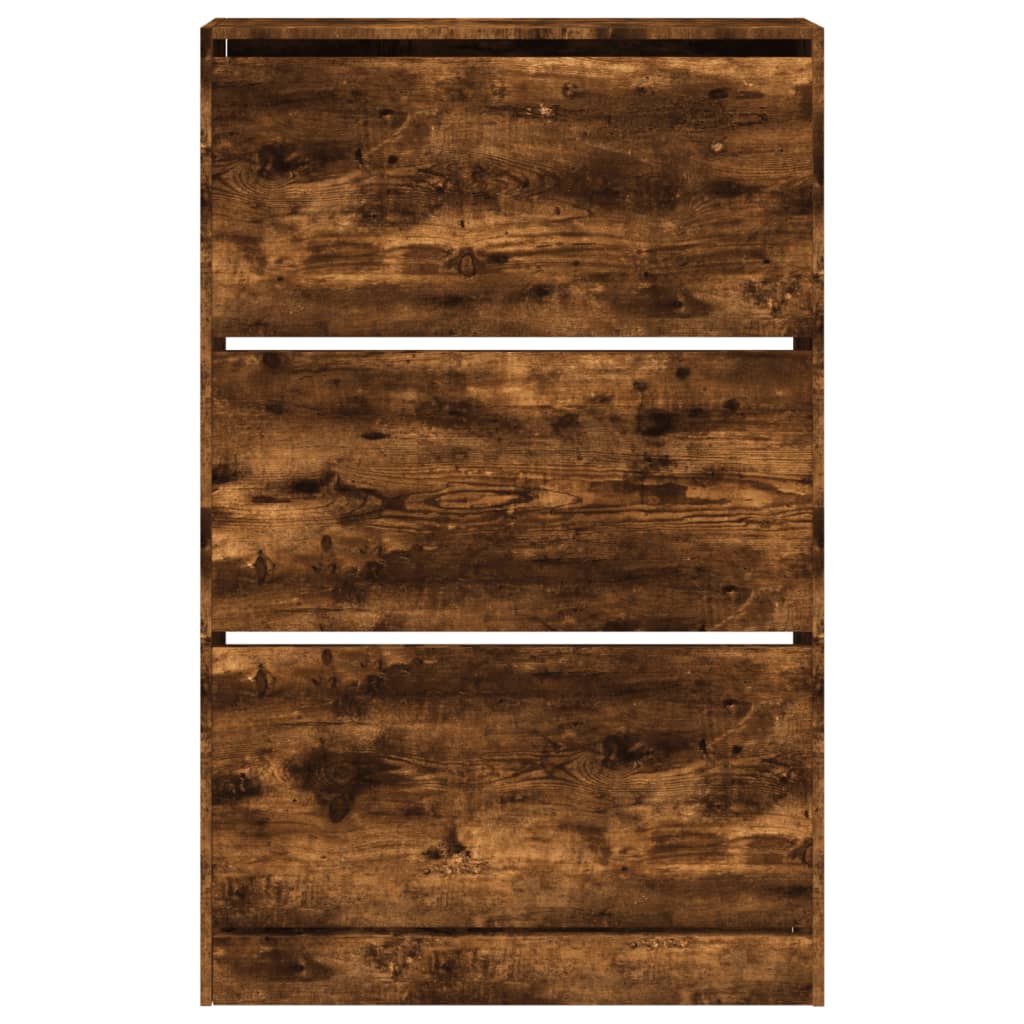 Skoskap Skohylle Skobenk Røkt Eik 80x21x125,5 cm