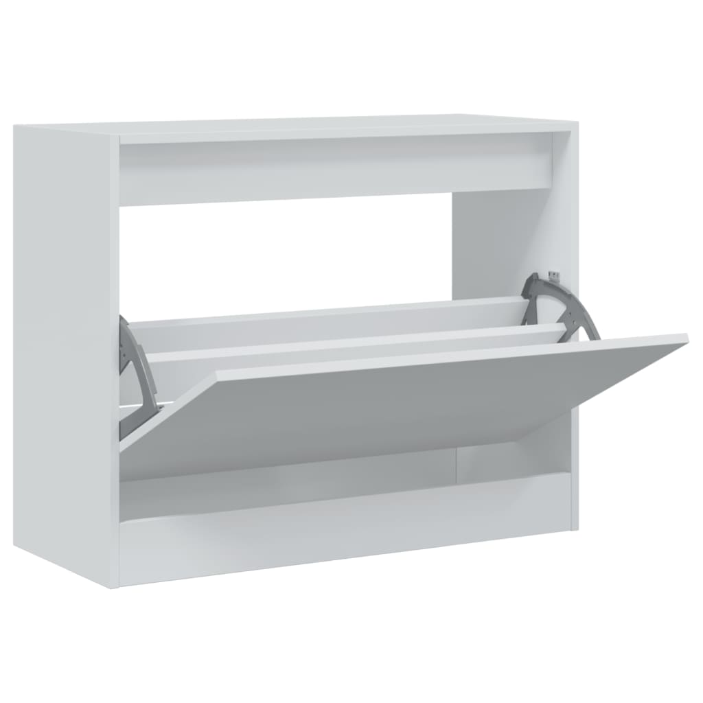 Skoskap Skohylle Skobenk Hvit 80x34x63 cm