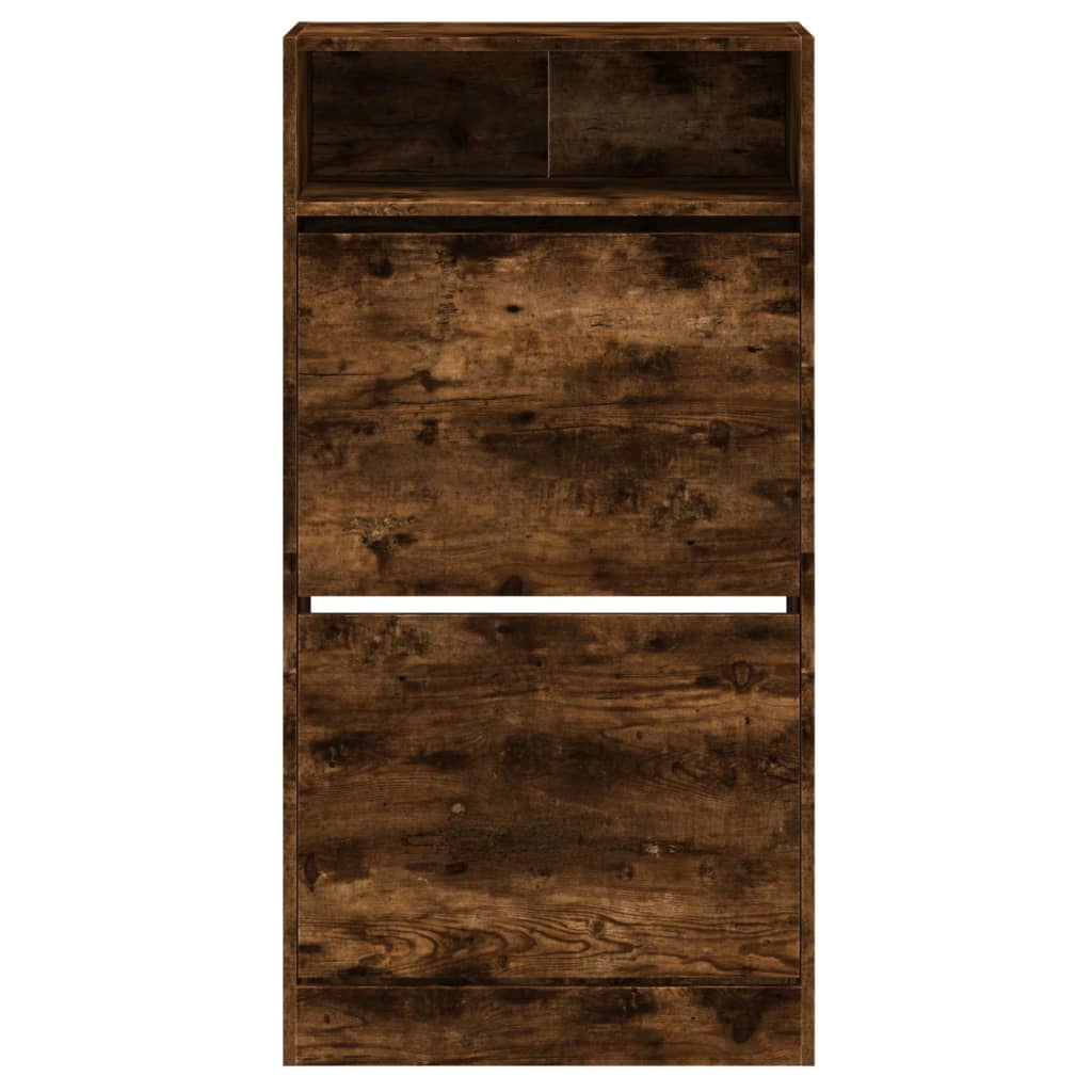 Skoskap Skohylle Skobenk Røkt Eik 60x34x116 cm