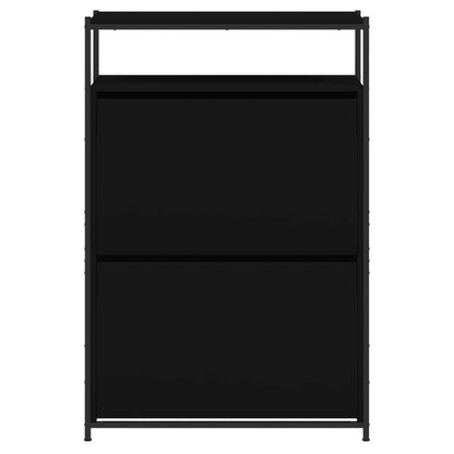 Skoskap Skohylle Skobenk Svart 75x34x112 cm