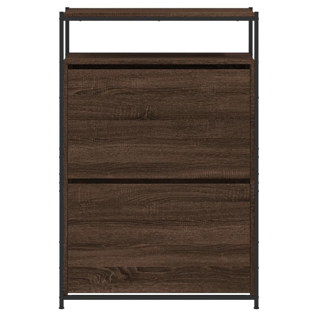 Skoskap Skohylle Skobenk Brun Eik 75x34x112 cm