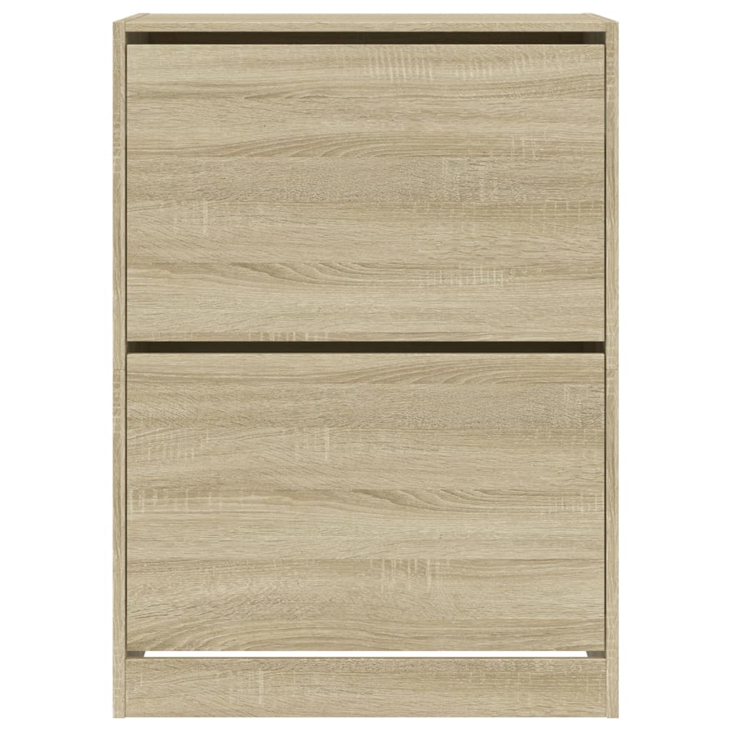 Skoskap Skohylle Skobenk Sonoma Eik med 2 vippeskuffer 80x42x108 cm