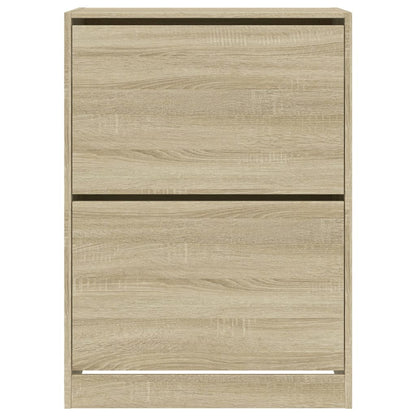 Skoskap Skohylle Skobenk Sonoma Eik med 2 vippeskuffer 80x42x108 cm