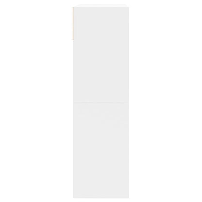 Skoskap Skohylle Skobenk Hvit med 2 vippeskuffer 80x34x116 cm