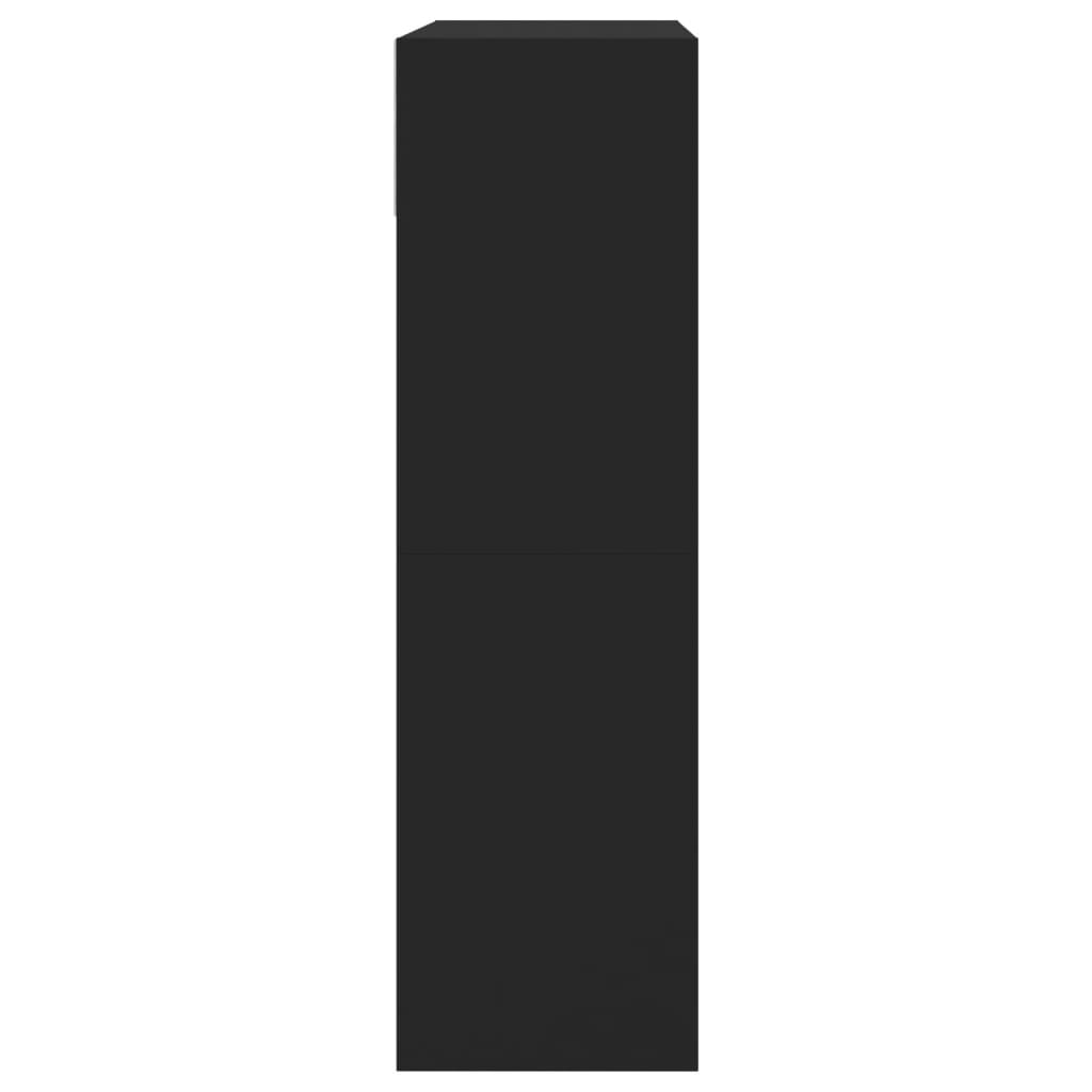 Skoskap Skohylle Skobenk Svart med 2 vippeskuffer 80x34x116 cm