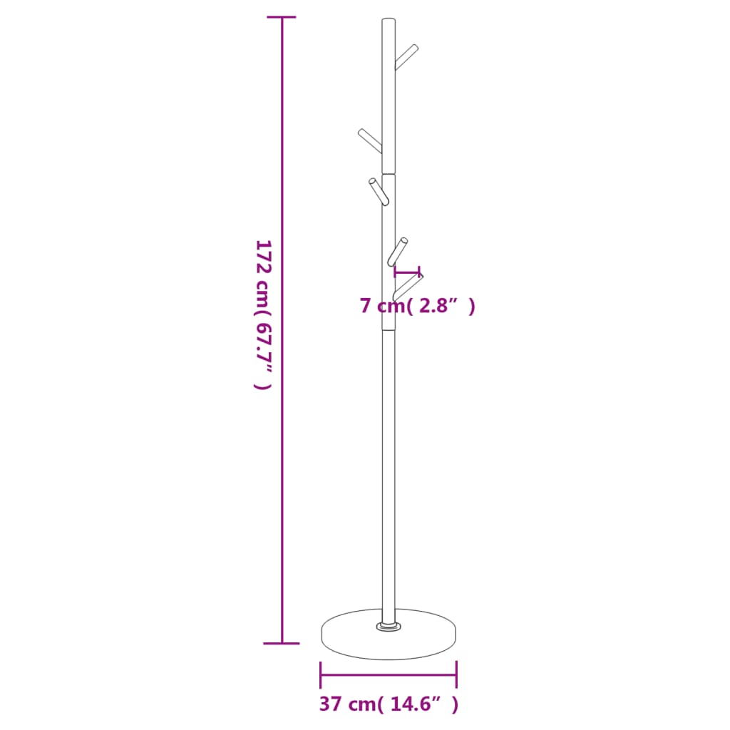 Garderobestativ Stumtjener hvit 172 cm pulverlakkert jern