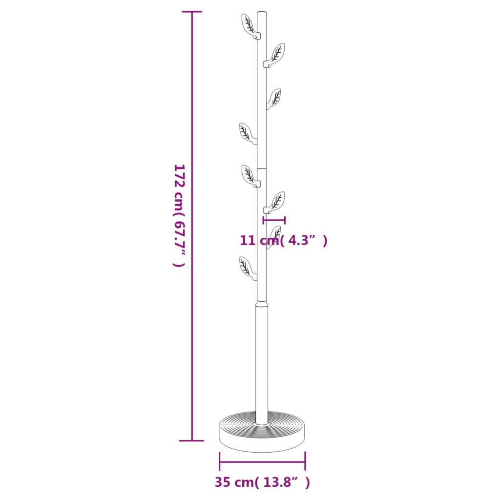 Garderobestativ Stumtjener rosa 172 cm pulverlakkert jern