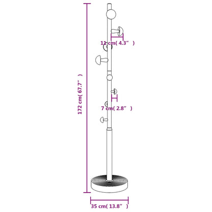 Garderobestativ Stumtjener rosa 172 cm pulverlakkert jern