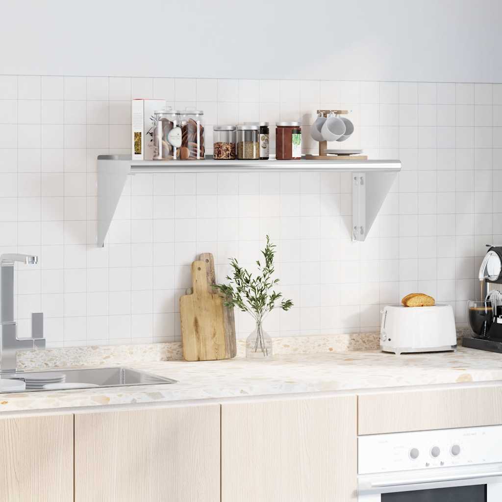 Vegghylle Tre 100x30x31 cm sølv rustfritt stål