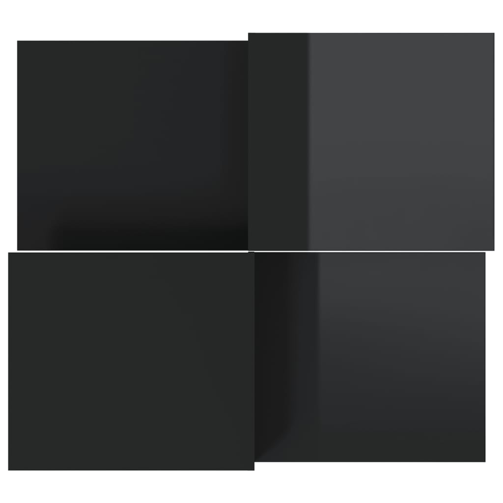 Salongbord Sofabord Høyglans Svart 2 stk